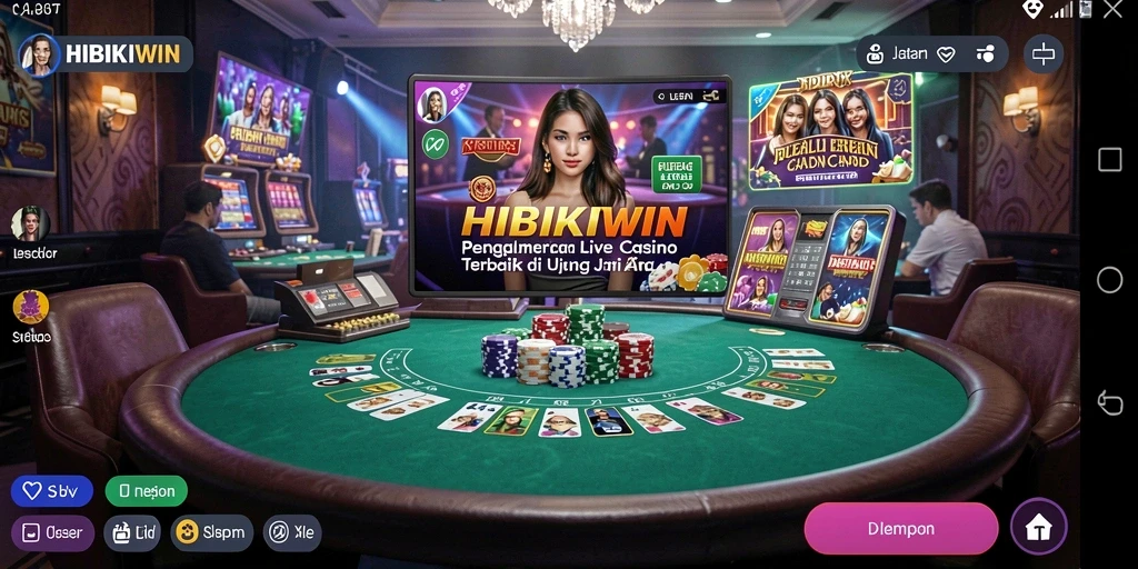 Tampilan menarik dari gameplay HIBIKIWIN dengan dealer langsung.