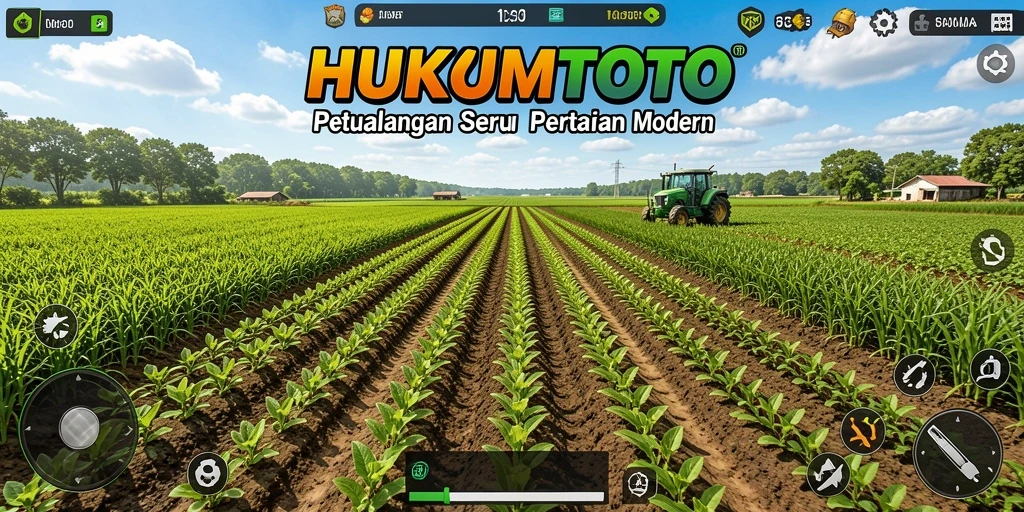 Tampilan gameplay seru dalam HUKUMTOTO saat bertani.