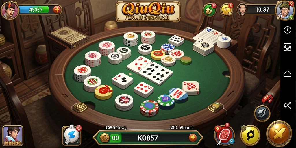 Tampilan gameplay QiuQiu yang seru dan mendebarkan.