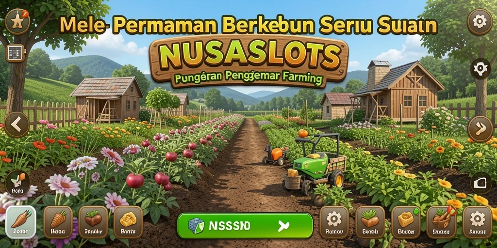 Tampilan gameplay menarik dari NUSASLOTS yang menunjukkan aktivitas pertanian.