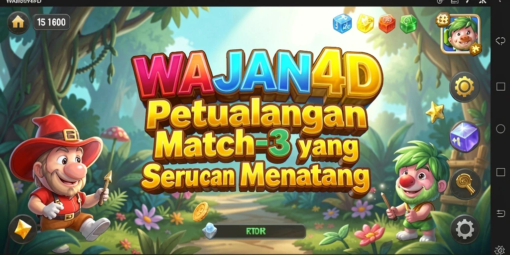 Screenshot gameplay WAJAN4D yang menampilkan keseruan Match-3.