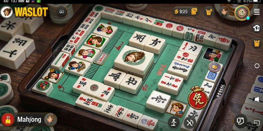 Tampilan gameplay WASLOT dengan grafis Mahjong yang menarik.